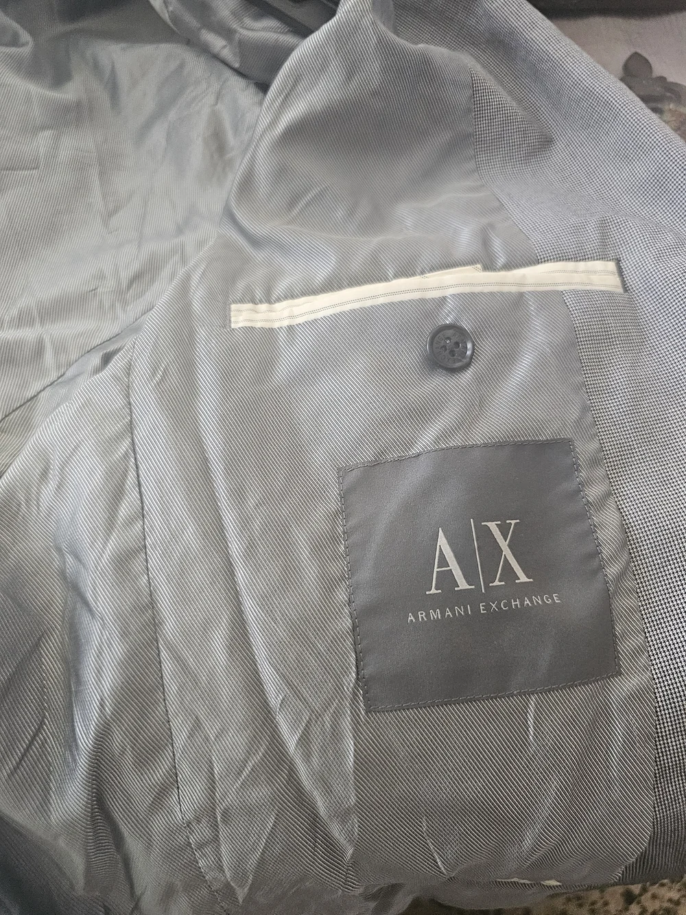 Armani Exchange Light Gray Men's Two-Piece Suit - Blazer & Trousers